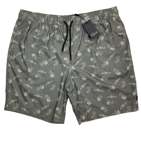 Rails Aloha Pineapple Kian Swim Trunks Short 2XL XXL Kian Gray NEW - Picture 12 of 12